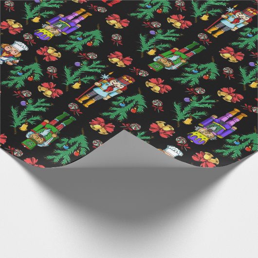 Royal Nutcracker en Wreath Pattern Cadeaupapier (Hoek)