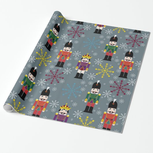 Royal Nutkraker Gift Wrap, grijs Cadeaupapier (Uitgerold)