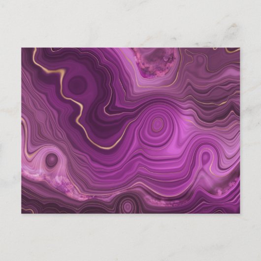 Royal Paars and Gold Agate Abstract Briefkaart (Voorkant)