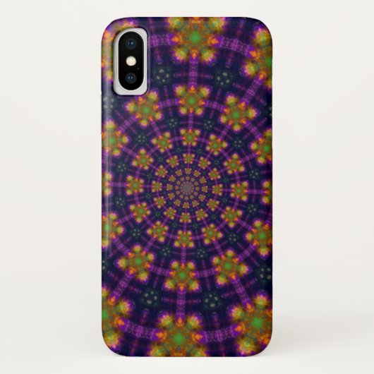 Royal Paars and Gold Kaleidoscope Pattern Case-Mate iPhone Case (Achterkant)