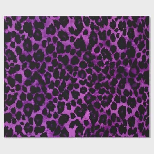 Royal Paars Leopard Print Cadeaupapier (Vlak)