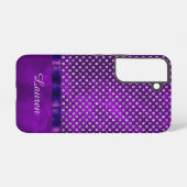 Royal Paars Silver Gem Pattern Samsung Galaxy Hoesje (Achterkant horizontaal)