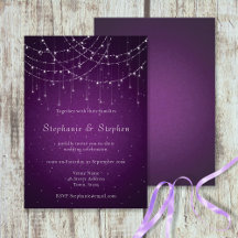Royal Paars Swirl & String Lights Wedding
