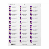 Royal Paars Violet Gold Floral Botanical Wedding Etiket (Full Sheet)