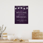 Royal Paarse Fleur de Lis Light | Welkom bruiloft Poster (Keuken)