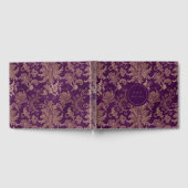 Royal Paarse gouden damast bruiloft gastenboek (Volledig)