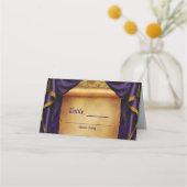 Royal Paarse & Gouden Drapes Scroll Trouwtafel (Achterkant)