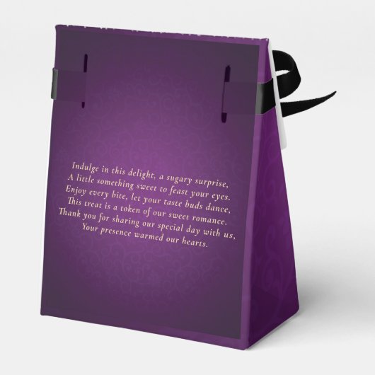 Royal Paarse gouden string lichten bruiloft dank u Bedankdoosjes (Achterkant)
