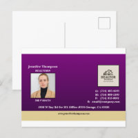 Royal Paarse met Gold Accent Briefkaart