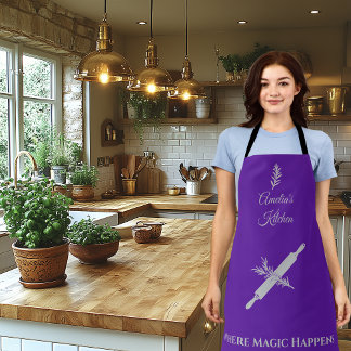 Royal Paarse met Soft Silver Rolling Pin en Herb Schort