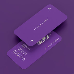 Royal Paarse Minimalist Simple Professional Visitekaartje