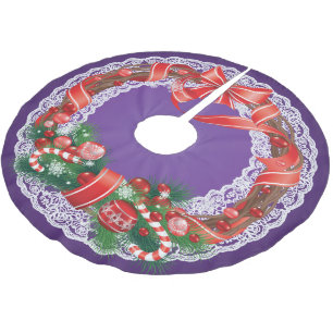 Royal Paarse Ombre en Kant met Kerstkrans Kerstboom Rok