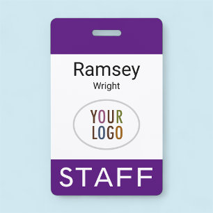 Royal Paarse Personeel ID Naam Badge Clip Reel Lan