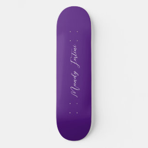 Royal Paarse Plain Elegant Minimalistische Kalligr Skateboard