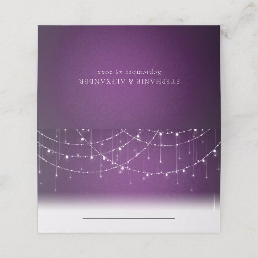 Royal Paarse String Lights Bruiloft (Buitenkant ongevouwen)