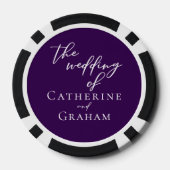 Royal Paarse Witte Typografie Gepersonaliseerde br Poker Chips (Achterkant)