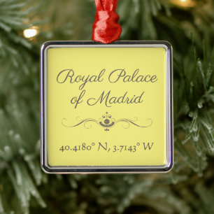 Royal Palace of Madrid Latitude Longitude Metalen Ornament