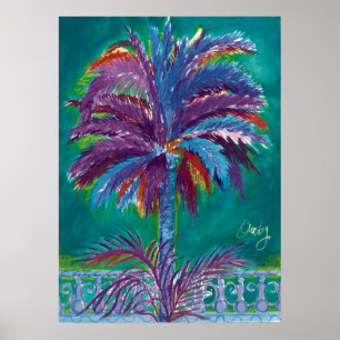 Royal Palm, affiche turquoise