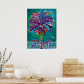 Royal Palm, affiche turquoise (Cuisine)