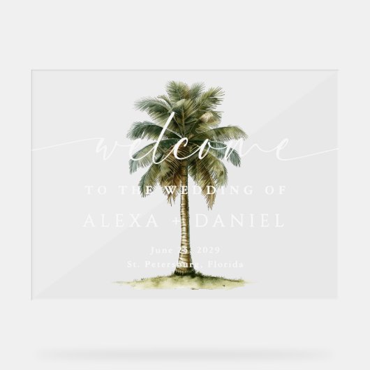 Royal Palm Tropical Mariage Bienvenue (Recto)