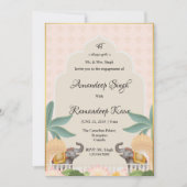 Royal Pastel Mughal thème Sikh Roka invitation (Devant)