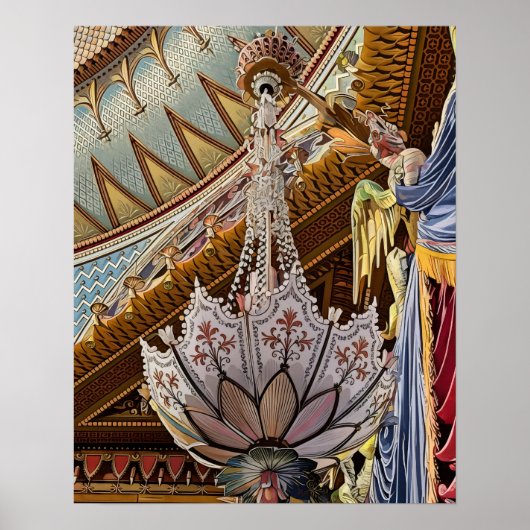 Royal Pavilion Plafond & Kroonluchter Print (Voorkant)