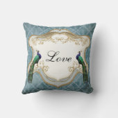 Royal Peacock Blue Personalized Jubileum Pillow Kussen (Achterkant)