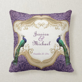 Royal Peacock (Paars) Gepersonaliseerd Jubileum Kussen