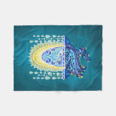 Royal Peacock Radiance Fleece Deken (Voorkant (Horizontaal))