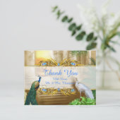 Royal Peacock Temple Dreams Bedankt Aankondigingskaart (Staand voorkant)