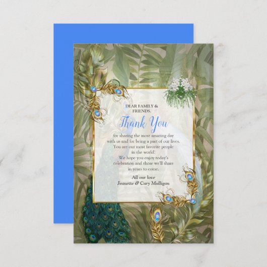 Royal Peacock Temple Dreams Dank u kaart (Voorkant / Achterkant)