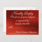 Royal Personalized RSVP Red Shiny Briefkaart (Voorkant / Achterkant)