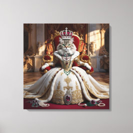 Royal Pet Queen Portrait - Luxe Digitale Kunst Canvas Afdruk