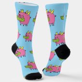 Royal Pickle Pig Socks | Funny Fantasy Creature Sokken (Gebogen)