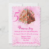 Royal Pink Candy Castle Invitation Anniversaire (Devant)