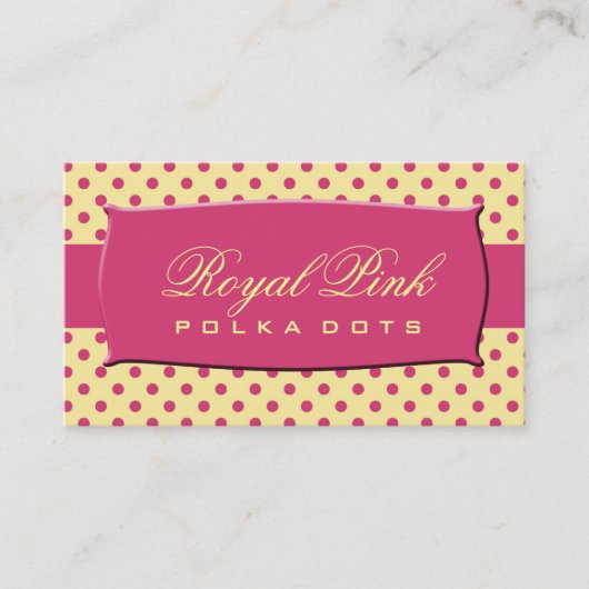 Royal Pink Polka Dots Visitekaartje (Voorkant)