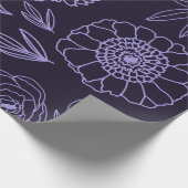 Royal Plum Bloesems van Pioenrozen in Zwarte Achte Cadeaupapier (Hoek)