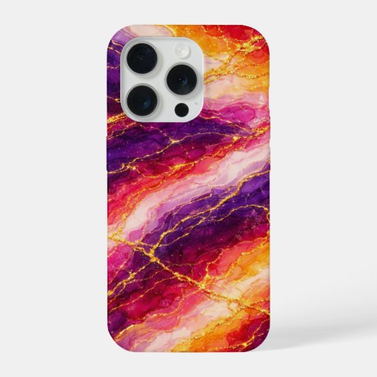 Royal Plum & Raspberry Marble with Gold Veining iPhone Hoesje (Achterkant)