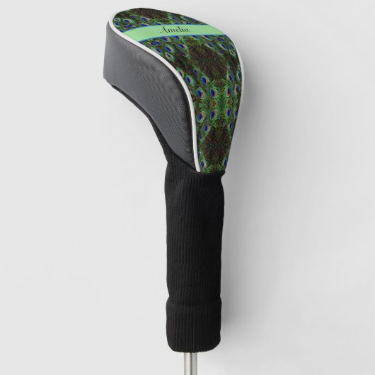 Royal Plumage - Luxe Pauw Veer Patroon Golfheadcover (Schuin)