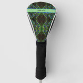 Royal Plumage - Luxe Pauw Veer Patroon Golfheadcover (Voorkant)