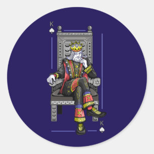 Royal Poker King High Roller Casino Schop Neon Ronde Sticker