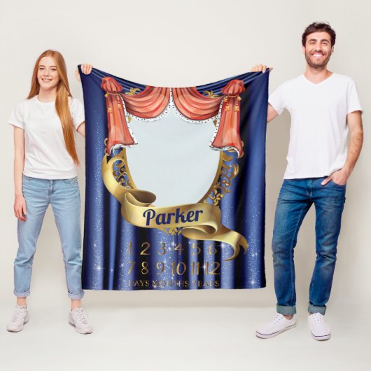 Royal Prince Baby Milestone Fleece Deken (In situ)