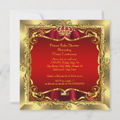 Royal Prince Baby shower Boy Red Gold Invitation (Dos)