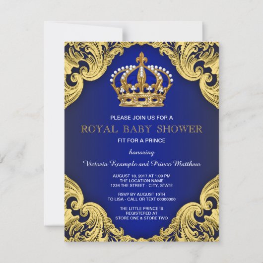 Royal Prince Baby Shower Invitations (Dos)