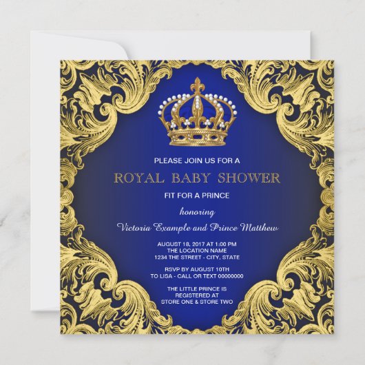 Royal Prince Baby Shower Invitations (Dos)