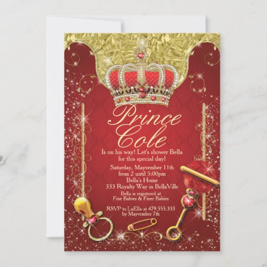 Royal Prince Baby Shower Uitnodigingen (Voorkant)