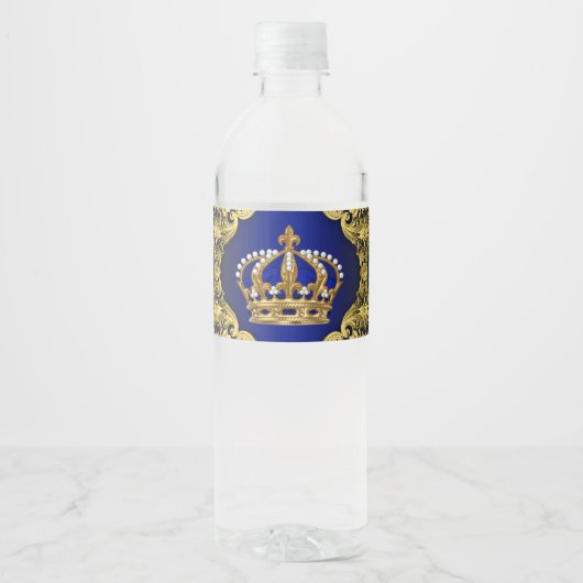 Royal Prince Baby shower Waterflesetiketten Waterfles Etiket (Voorkant)