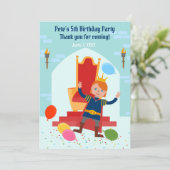 Royal Prince Boy verjaardagsfeestje Bedankkaart (Staand voorkant)