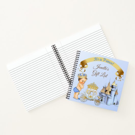 Royal Prince Castle Carriage Blue Gold Blue Notitieboek (Binnen)