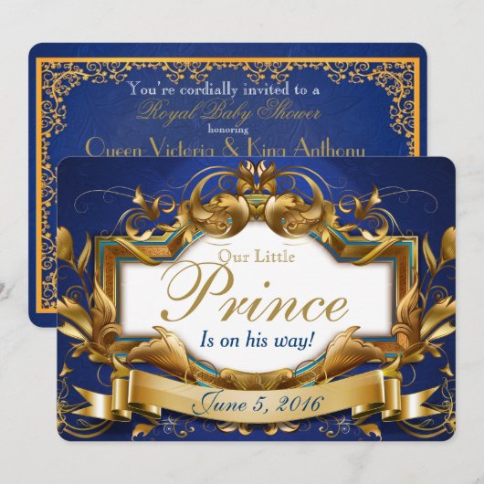 Royal Prince Elegant Baby Shower Invitations (Devant / Derrière)